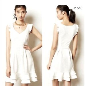 Maeve Anthropologie striped dress with ruffle hem size 8